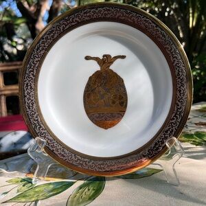 Ornate Gold and Brown Serveware Plate by Muirfield